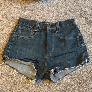 Vintage Levi's Dark Blue Denim Frayed Shorts